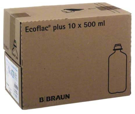 B. Braun 08609255 Ecoflac Plus Solución de solución salina isotónica, 0.9%, 10 x 500 ml