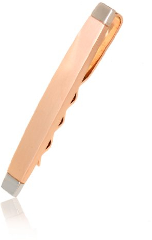 Karisma Hochwertige Herren Edelstahl 316L Krawattennadel / Krawattenklammer / Tie Clip Rosé-Gold Beschichtet TG150-002-W