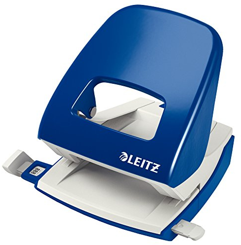 Leitz Hole Punch, 30 Sheets, Guide Bar with Format Markings, Metal, NeXXt Range, 50080035 - Blue
