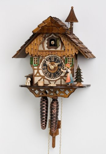 Hönes Kuckucksuhr 1-Tag-Uhrwerk Chalet-Stil 30cm Original aus dem Schwarzwald