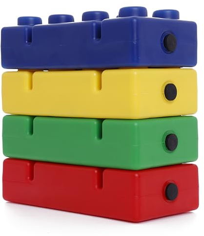 Italveneta Didattica - Mattoni Giganti Mega Bricks, Set di 20 Pezzi in Colori Misti Rosso, Giallo, Verde, Blu, Dimensioni Ideali per Bambini, Materiale Atossico, Facili da Incastrare
