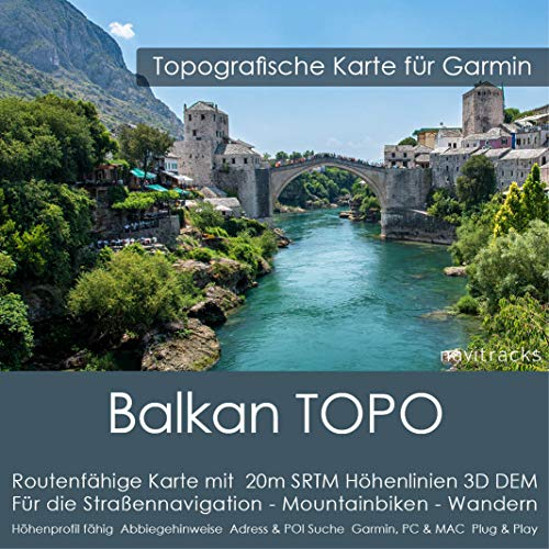 Balkan Adria Garmin Karte Topo 8 GB microSD. Albanien, Bosnien, Bulgarien, Griechenland, Kosovo, Kroatien, Mazedonien, Montenegro, Serbien, Slowenien, Rumänien, Ungarn Türkei.