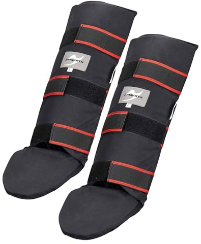 Ju-Sports Muay Thai Schienbeinschoner & Spannschutz, Baumwolle I Extra Dickes Polster für Kampfsport, BJJ, Kickboxen, Taekwondo, Karate, Thaiboxen I Größe XL