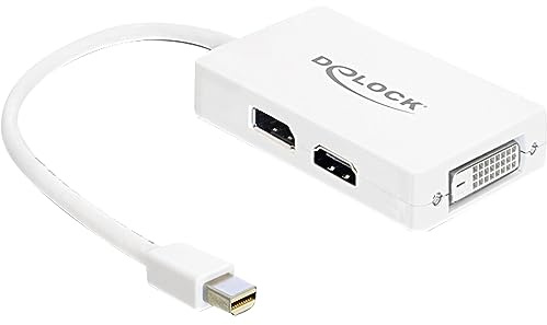 Delock Adapter Mini Displayport 1.Stecker > Displayport/HDMI/DVI Buchse Passiv weiß