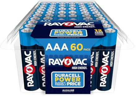 Rayovac High Energy AAA Batteries (60 Pack), Alkaline Triple A Batteries