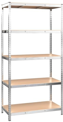 Regal, Schwerlastregal, Eckregal stehend, Kellerregal, Lagerregal 100 x 50 x 200 cm, höhenverstellbare Ablagen, maximale Belastbarkeit 875kg