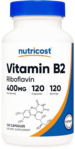 Nutricost Vitamin B2 (Riboflavin) 400mg, 120 Capsules - Gluten Free, Non-GMO, Energy Boost, Premium Quality