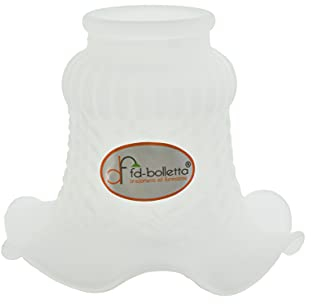 Fd-bolletta Paralume in Vetro, Campana in Vetro Satinato Bianco VL7 - Dimensioni: H 10,5 cm, Ø 13,5 cm, Ø Esterno