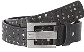 Redbridge Ledergürtel Gürtel mit Nieten Robust und Langlebig Schwarz 115