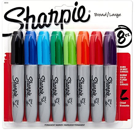 Sharpie pennarelli indelebili, scalpello a punta, colori assortiti, 12 pezzi 2 Sets Assorted