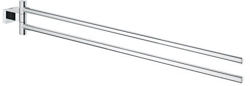 GROHE Essentials Cube - Handtuchhalter (verdeckte Befestigung, 439mm, 2-armig & schwenkbar, langlebig), chrom, 40624001