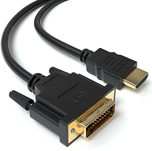 JAMEGA HDMI auf DVI Adapter Kabel 10m – Bidirektionales Kabel Mit 1080P Highspeed FullHD 3D Dual Link für Laptop