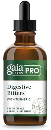 GAIA HERBS PRO Digestive Bitters with Turmeric - with Herbs Traditionally Used to Support Healthy Digestion* - Herbal Formula - Great for Travel - 2 Fl Oz (30 Servings)