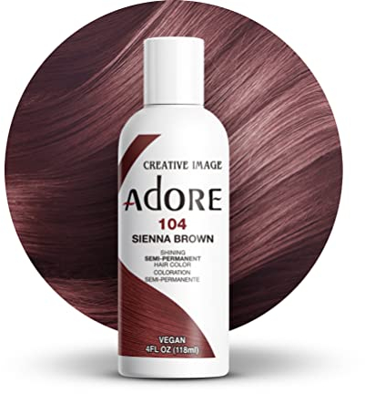 Adore Shining Semi Permanent Hair Colour, 104 Sienna Brown