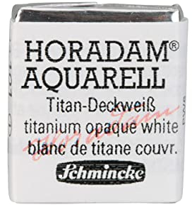Schmincke – HORADAM® AQUARELL - feinste Künstler-Aquarellfarben, 101 Titan-Deckweiß, 14 101 044, 1/2 Näpfchen