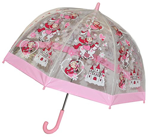 alles-meine.de GmbH Regenschirm Prinzessin/Märchenschloß/Pferde - Kinderschirm transparent Ø 70 cm - Kinder Stockschirm - für Mädchen Schirm Kinderregenschirm/Glockenschirm..