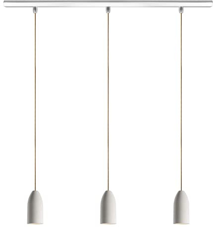 Buchenbusch urban design 3er Betonlampe light edition, Pendelleuchte Industrial mit Textilkabel Gold, Deckenleuchte hängend