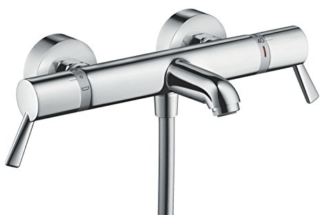 hansgrohe Ecostat Comfort Care Aufputz Wannenthermostat, für 2 Funktionen, extra lange Griffe, Chrom