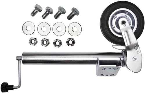 otgerlensker products Anhänger Stützrad Automatik 60 mm klappbar | Stützlast 400 kg mit Montiersatz | Hochleistungs Stützrad für Trailer und PKW Anhänger, Robustes und Verstellbares Stützrad