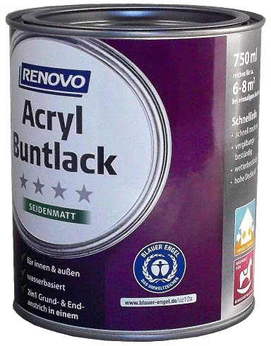 750 ml RENOVO Acryl Buntlack seidenmatt MOOSGRÜN lmf