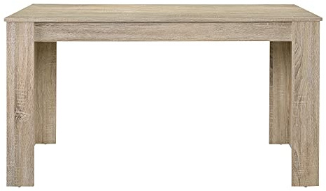 [en.casa] Tavolo da Pranzo con Piano Rettangolare 140 x 90cm Tavolo da Cucina Fino a 6 Posti Postazione di Lavoro Studio - Effetto Rovere Chiaro