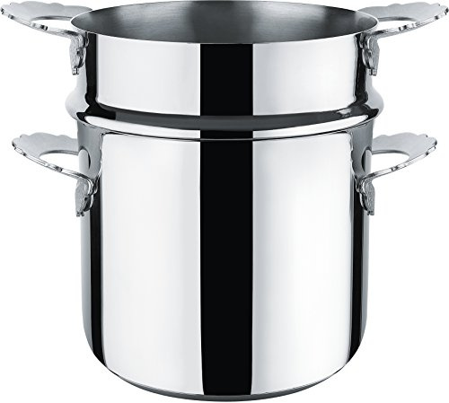 Alessi Dressed set di pentole per la pasta, in acciaio inox lucidato a specchio