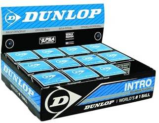 DUNLOP Sports Intro - Palla da squash per principianti, scatola da 12