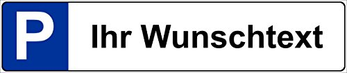 Melis-Folienwerkstatt Aufkleber – Wunsch-Text – Kfz Kennzeichen Nummern-Schild Parkplatz-Schild – 52x11cm – S00019A +++ in 5 Varianten Erhältlich
