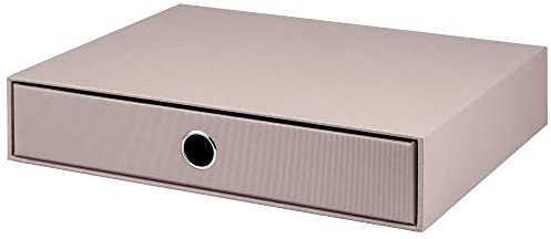 Rössler SOHO 1er Schubladenbox aus Papier | Büro Organizer Schreibtisch | Schubladen Organizer Büro Zubehör & Bürobedarf | Schreibtisch Organizer Box | 34 x 25 x 7 cm | 1 Stück | Farbe: Grau | Taupe | Schreibtisch Organizer für Dokumente, Unterlagen, Bürozubehör und geordnete Aufbewahrung
