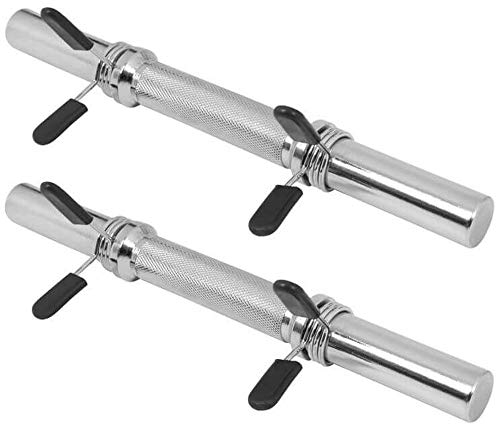 GORILLA SPORTS® Kurzhantelstange - Einzeln oder 2er Set, Ø 30mm Durchmesser, 35cm lang, bis 100kg Belastbar, mit 2 Federverschlüssen, rutschfest, Gerändelt, aus Chrom, Silber - Hantelstangen Kurz