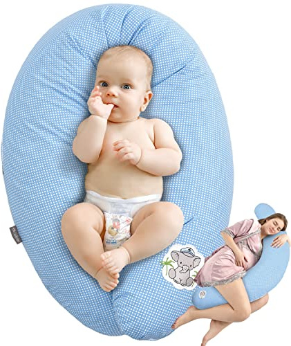 sei Design Stillkissen 170×30 cm – ergonomisch geprüftes Unterstützungskissen für Erwachsene – leise Faserbällchenfüllung – Premium-Baumwollbezug mit XXL-Reißverschluss – waschbar & formstabil