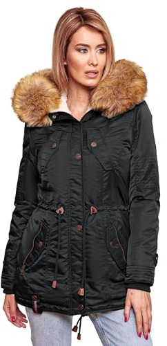 Navahoo warme Damen Winter Jacke Teddyfell Winterjacke Parka Mantel B399