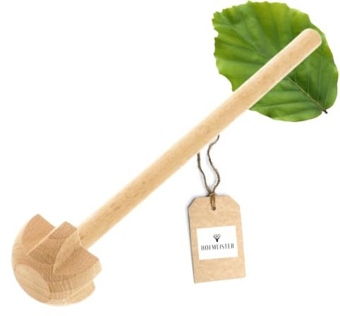 HOFMEISTER® batidor de madera 30 cm, batidor de mano para la cocina, accesorio de cocina, ayudante de cocina, de madera de haya local