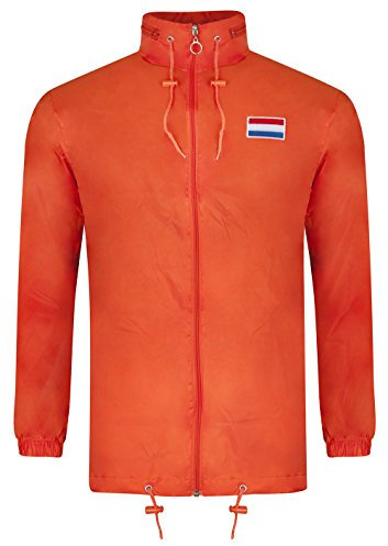 Veste de pluie homme | veste coupe-vent | CSKAG | Veste de vent World Cup | Drapeau de l'Allemagne Suisse Pays Bas – Champion du Monde – Veste pour fans de football – Articles de fans L Orange
