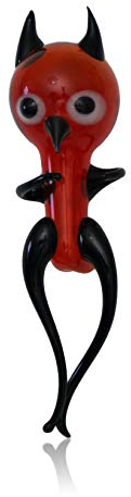 Botella Teufel grande Rojo Agua Teufel Agua Tanzer soplado handgeformt Lauscha el original