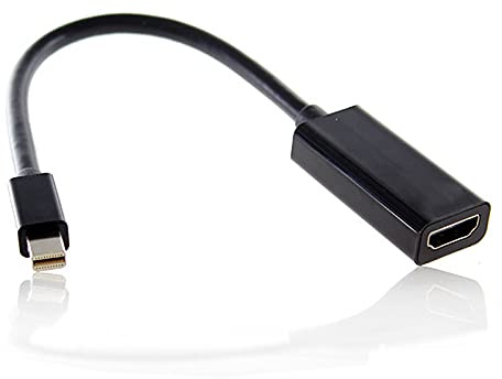 chenyang Mini Displayport Mini-DP-Anschluss auf HDMI-Buchse, Audio-Video-Adapterkabel für MAC 2011 2012 2013 2014 2015, Schwarz