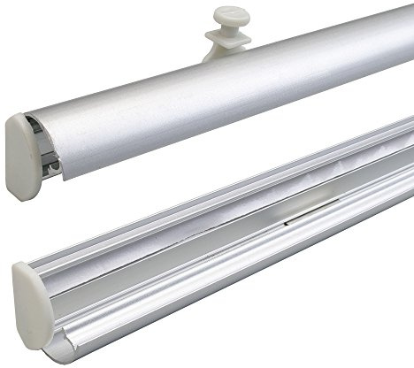 Liedeco Klappbarer Paneelwagen für Flächenvorhangstoffe, Schiebevorhang inkl. Beschwerung | 1 Stück - alumium | 60 cm