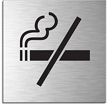 Schild Rauchen verboten Türschild 120 x 120 mm Türschild Aluminium selbstklebend Nr.17166-S