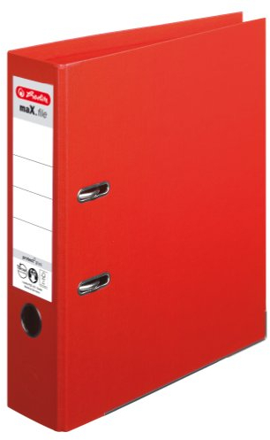 Herlitz 10834331 Ordner maX.file protect+ A4, 8 cm (Rot)