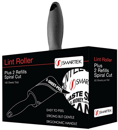 Smartek Lint Rollers For Clothes Two Refills, Pet Dog Hair Remover, Reusable Extra Sticky, 180 Sheets