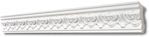 Decosa Stuckleiste G1 Gabriella - Deckenleiste in Weiß - 1 Leiste à 2 m Länge = 2 m - Zierleiste aus Styropor 50 x 50 mm - Für Decke oder Wand