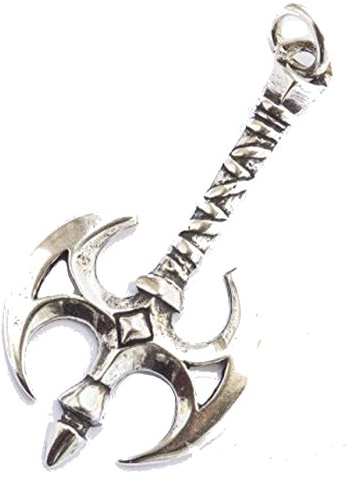 Colgante de doble hacha de plata de ley 925, diseño vikingo del martillo de Thor
