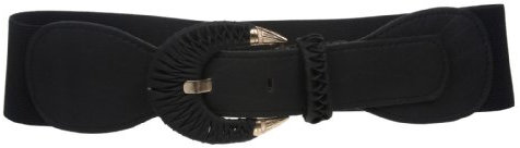 Damen Stretch-Gürtel, 7,6 cm breit, hohe Taille, halb bedeckt, modisch - Schwarz - Einheitsgröße (66/74 cm)