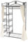 Metall-Garderobe Genf, Garderobenständer Kleiderschrank Metallregal 172x100x43cm - mit Vorhang