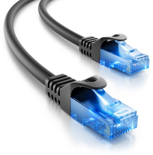 deleyCON 1,5m CAT.6 Ethernet Gigabit LAN Netzwerkkabel RJ45 CAT6 - Schwarz | Patchkabel, kompatibel zu CAT.5, CAT.5e, CAT.6a und CAT.7