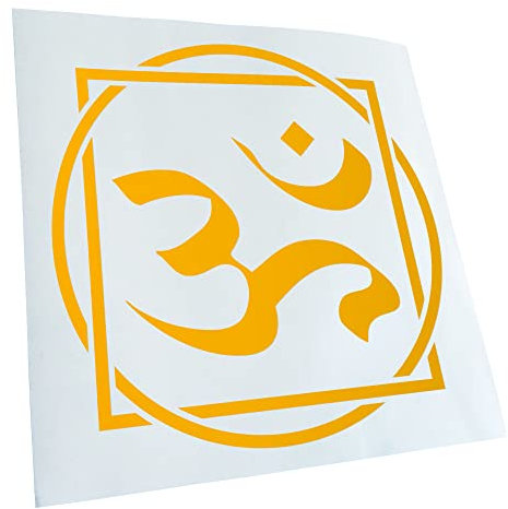 Kiwistar - Autoaufkleber - gelb - 60 x 60 cm - Om Zeichen - Heckscheibenaufkleber Auto Aufkleber wetterfest für Kfz LKW Mofa Truck - Sticker außen selbstklebend Tuning Zubehör für Fenster Fahrzeug