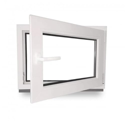 Kellerfenster - Kunststoff - Fenster - weiß - BxH: 50x60cm - DIN Rechts - 3-Fach-Verglasung - Wunschmaße ohne Aufpreis