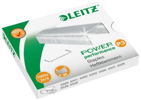 LEITZ Heftklammern 5572-00-00, Grösse: 26/6, Inhalt: 5.000 Stück (5, 26-6)