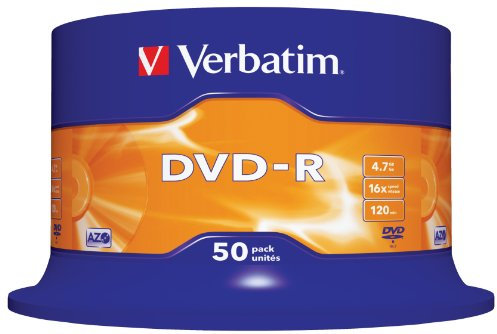 Verbatim VE43548 - DVD-R vírgenes (50 unidades), color plateado