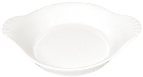 Olympia Whiteware Plats à Oreilles Rondes en Porcelaine Blanche 156x126mm - Assiette de Service avec Bords Roulés - Va au Lave Vaisselle - Paquet de 6